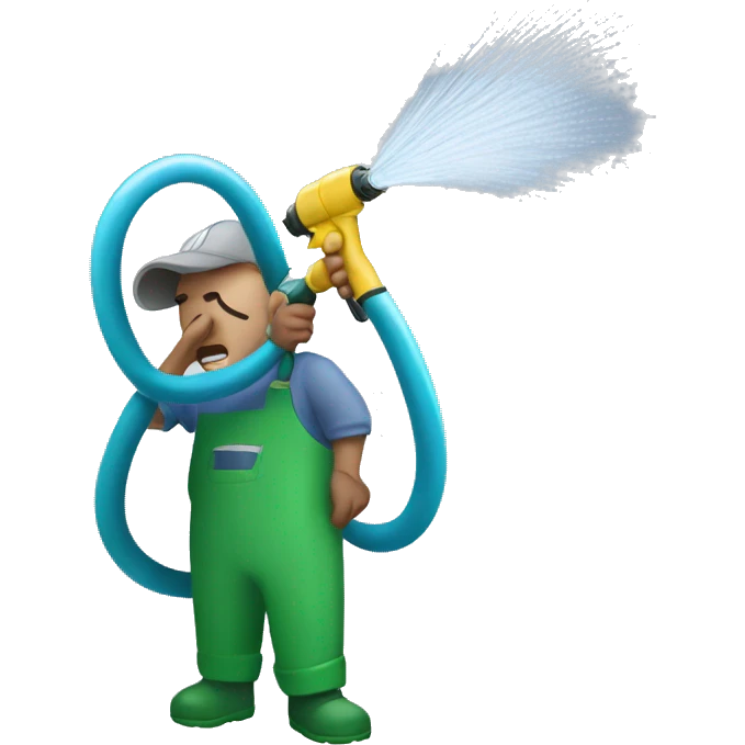 Water hose spraying really hard  emoji