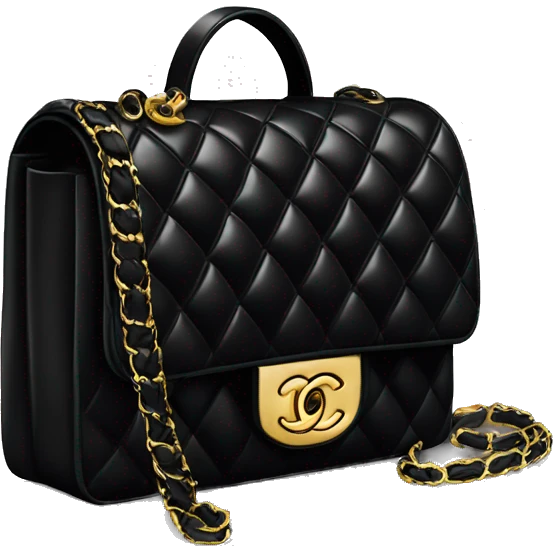 Black chanel quilted bag with gold accents emoji