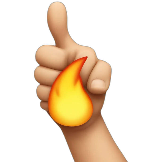thumb-up-with-a-hand-in-fire emoji