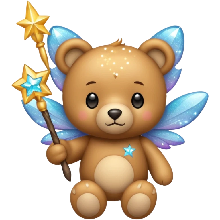 Fairy teddy with wand emoji