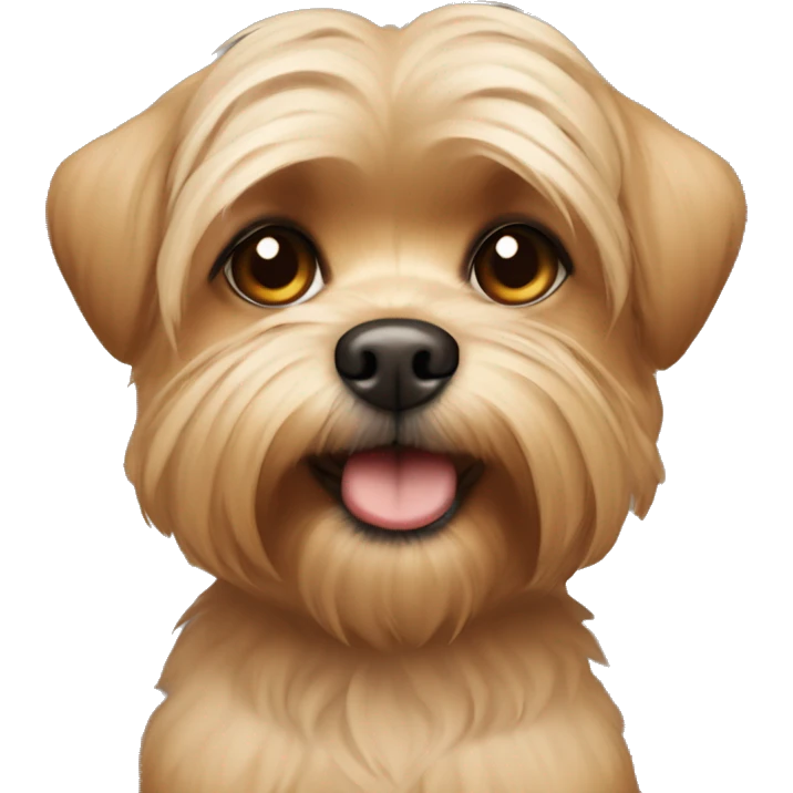 underbite beige shorkie dog halfbody shot with brown ears emoji