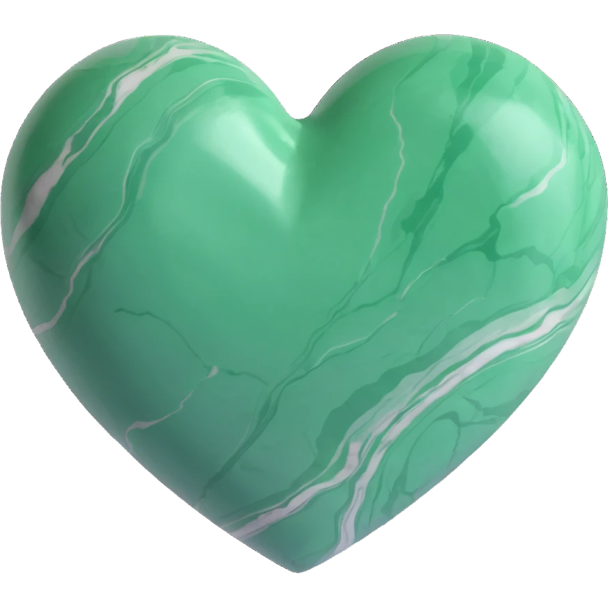 marble green heart emoji