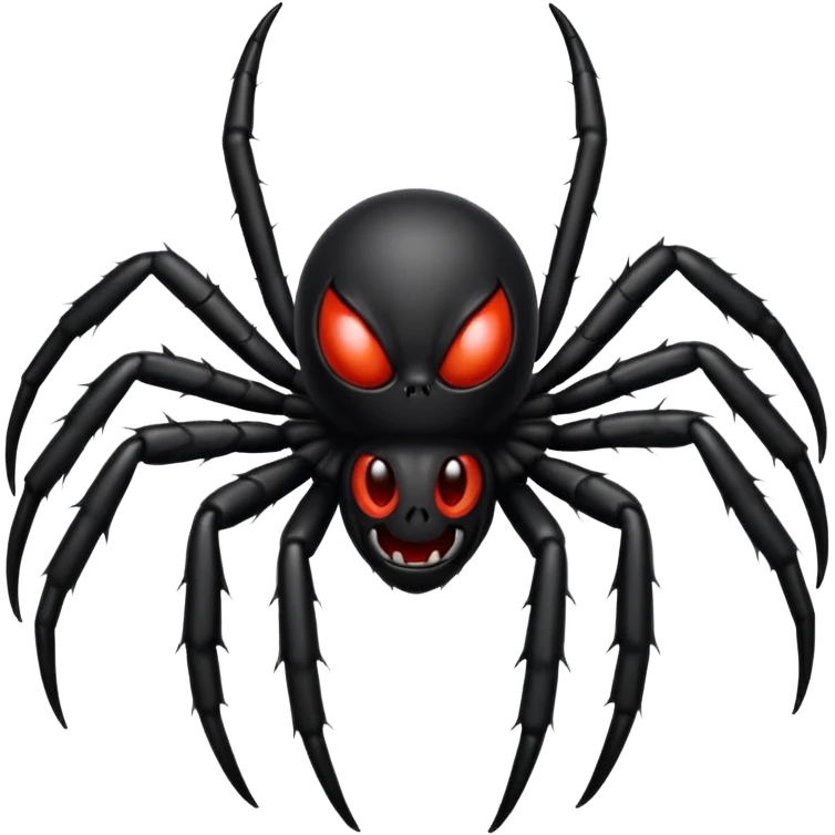 Black coloured spider emoji