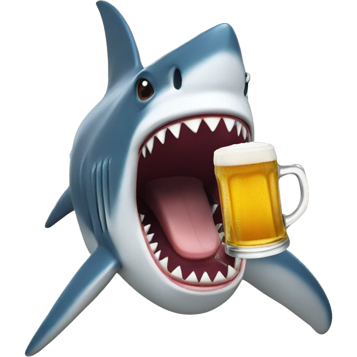 shark drinking beer emoji