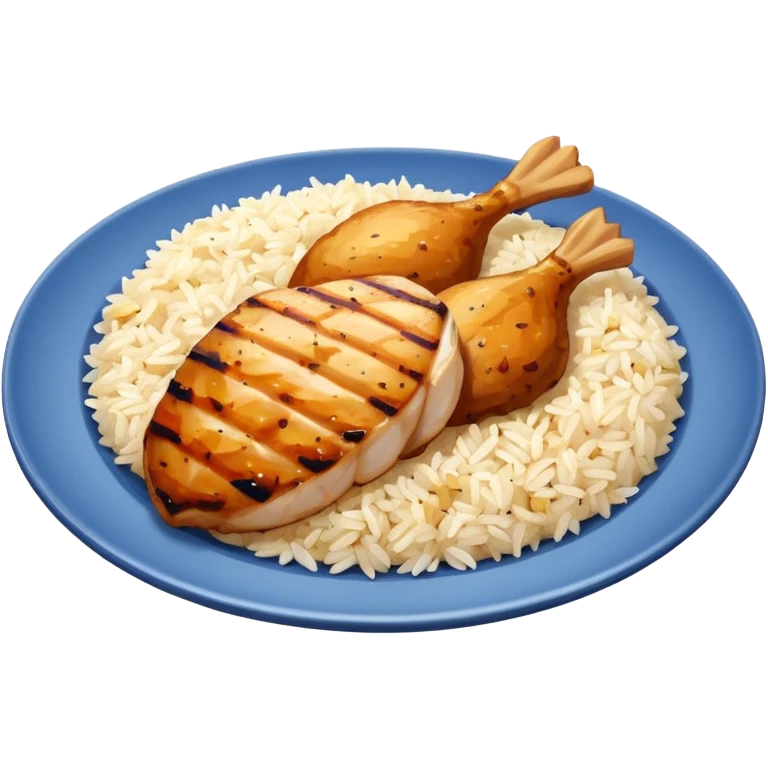Rice and chicken breast  emoji