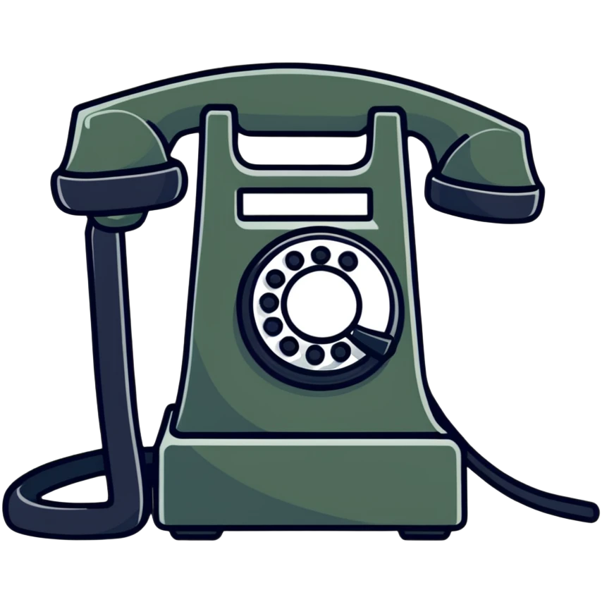black telephone, retro desk phone emoji