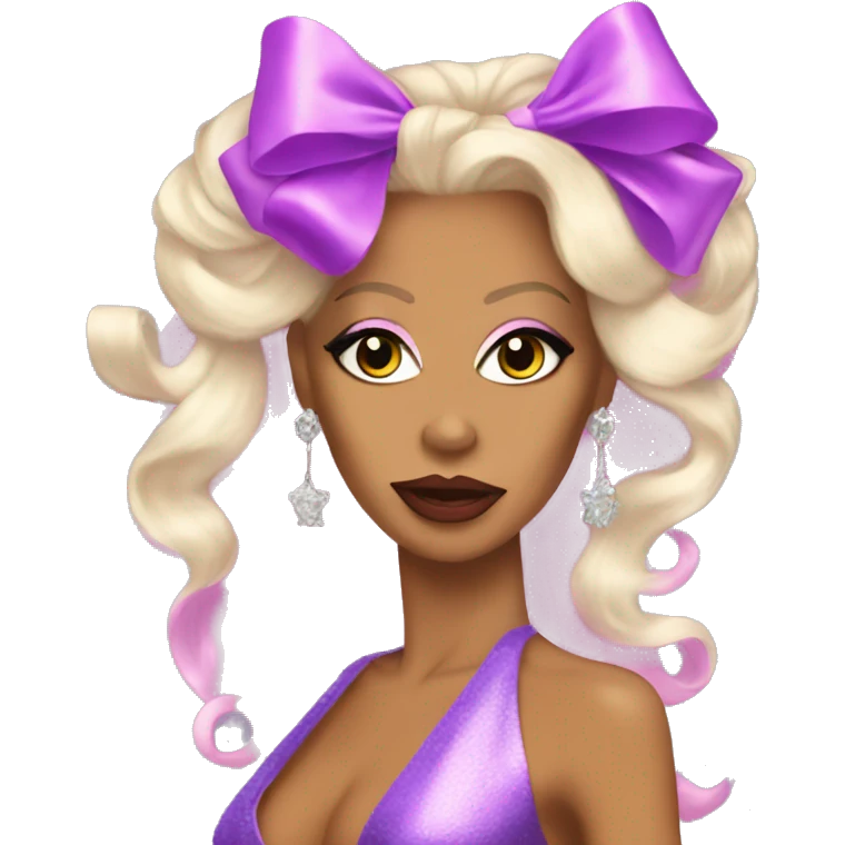 coquette RuPaul with bows emoji