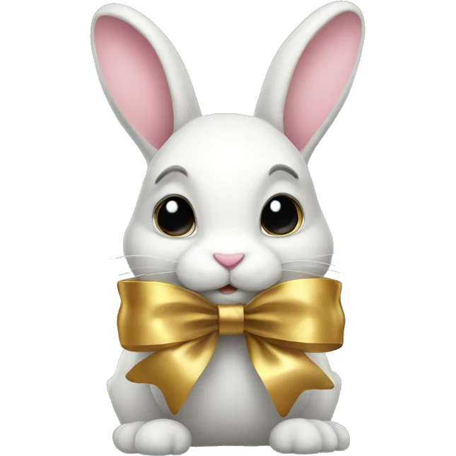 Bunny with gold bow emoji