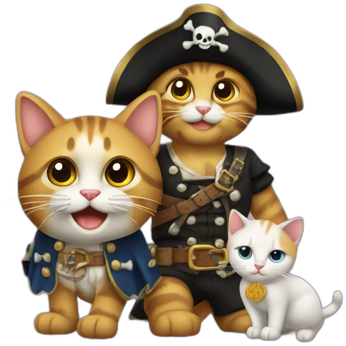 Gato y gata piratas emoji