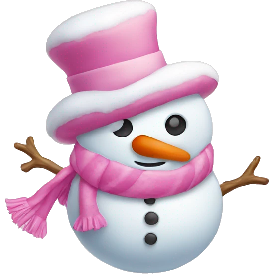 Cute pink snowman emoji