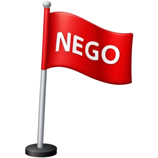Crie pra mim uma bandeira metade vermelha e metade preta escrito em letras brancas a palavra nego na parte vermelha emoji