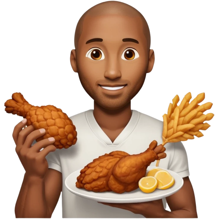 Kobe Bryant holding fried chicken  emoji