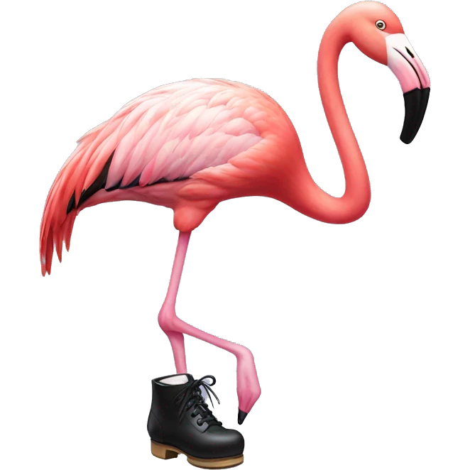Flamingo with tap shoes  emoji