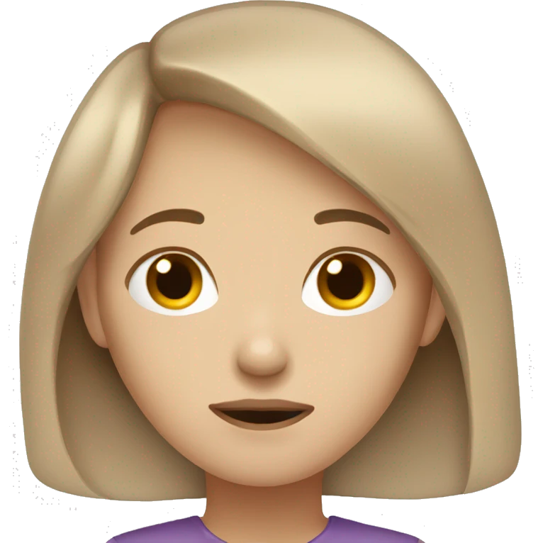 Pale brown hair girl tired emoji