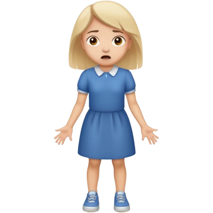 Chica asustada de cuerpo completo  emoji