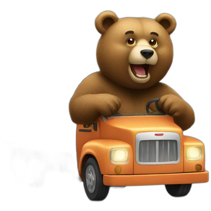 Bear driving truck emoji