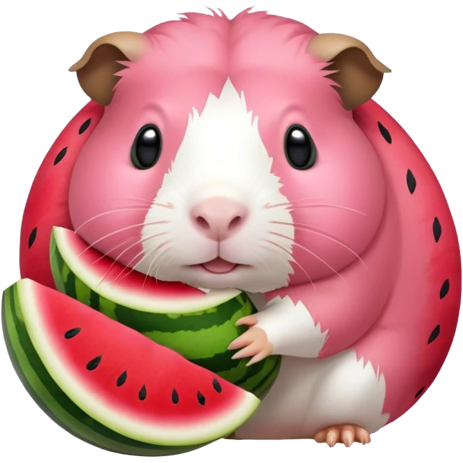 Guinea pig eating watermelon  emoji