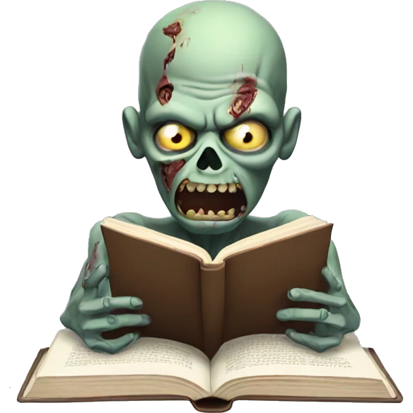 Zombie reading emoji