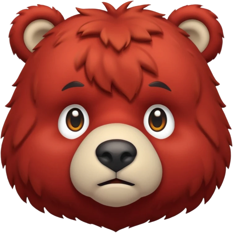 red bear serious emoji