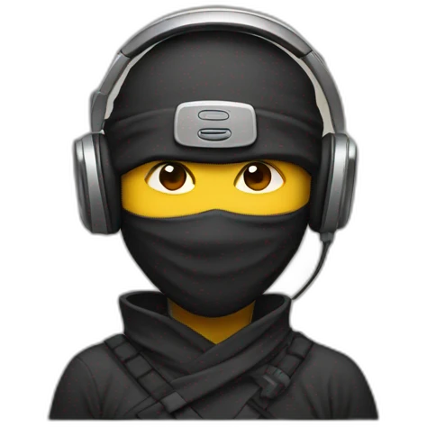 ninja wearing headphones emoji
