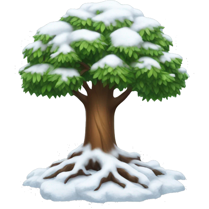 Tree with snow on it emoji