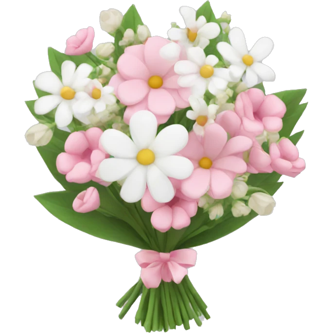 Pink and white flower bouquet  emoji