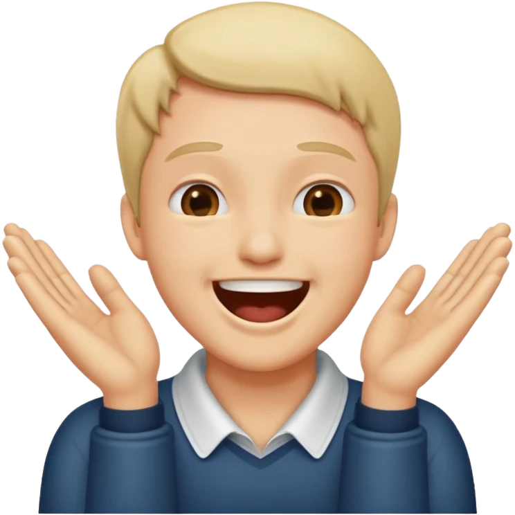 Guy holding hands on throat laughing emoji