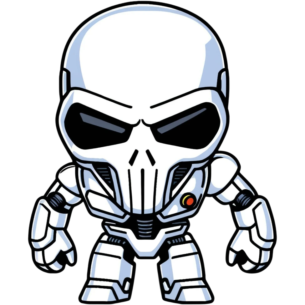 T-1000 liquid metal terminator with chrome reflective body emoji