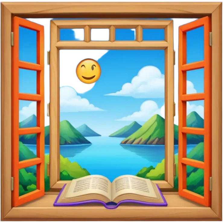 Window into book world  emoji