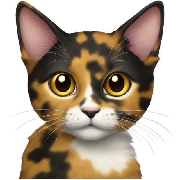 Tortoiseshell cat with yellow and white and black emoji