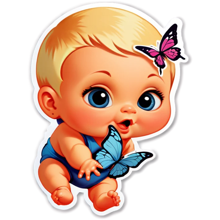 Baby and butterfly  emoji