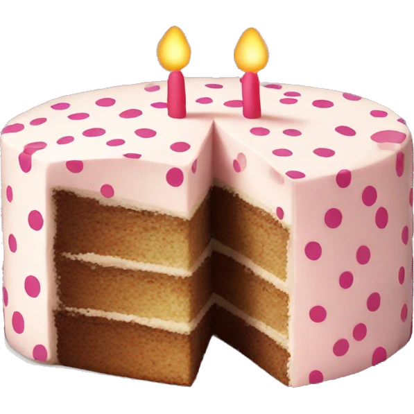 Polka dot birthday cake emoji
