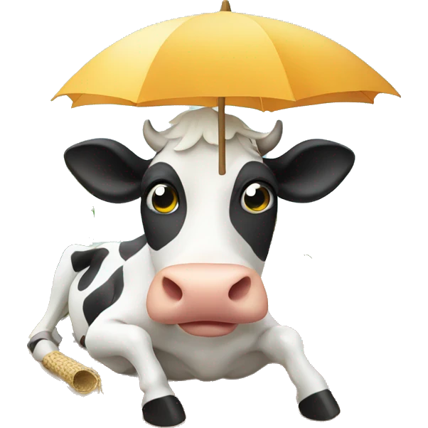 Cow vacationing by the sea emoji
