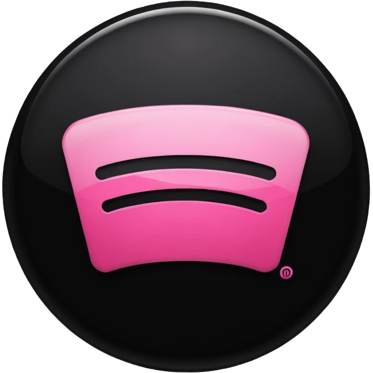 Spotify logo design, realistic. In black and pink color  emoji