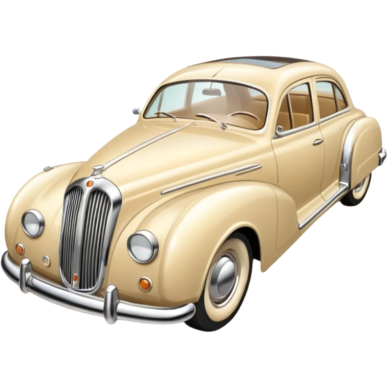 Beige creamy retro long car emoji