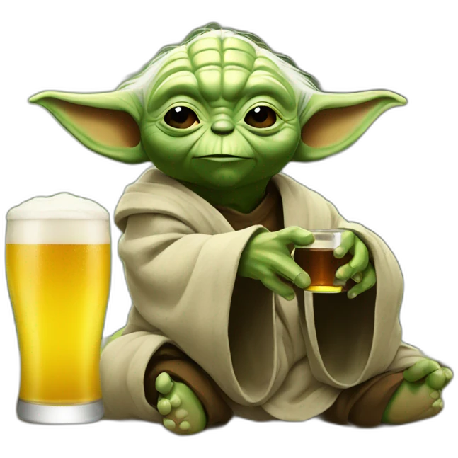 Yoda drink beer emoji