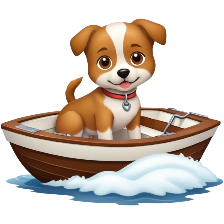 Dog on a motorboat  emoji