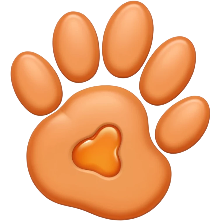 a very light pale pastel apricot pawprint emoji
