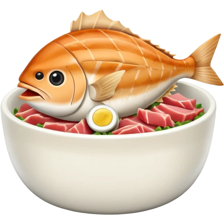 Hen White + Tuna Fish emoji