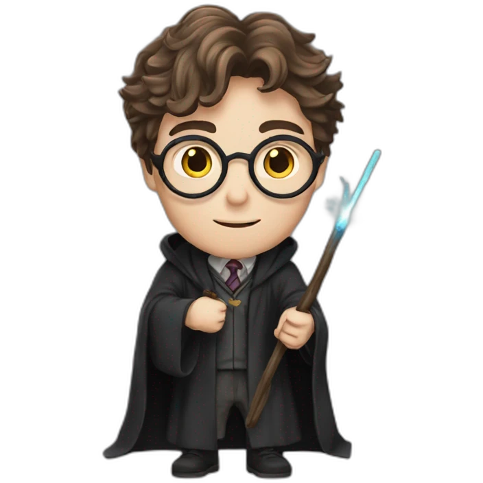 Harry Potter with wand emoji