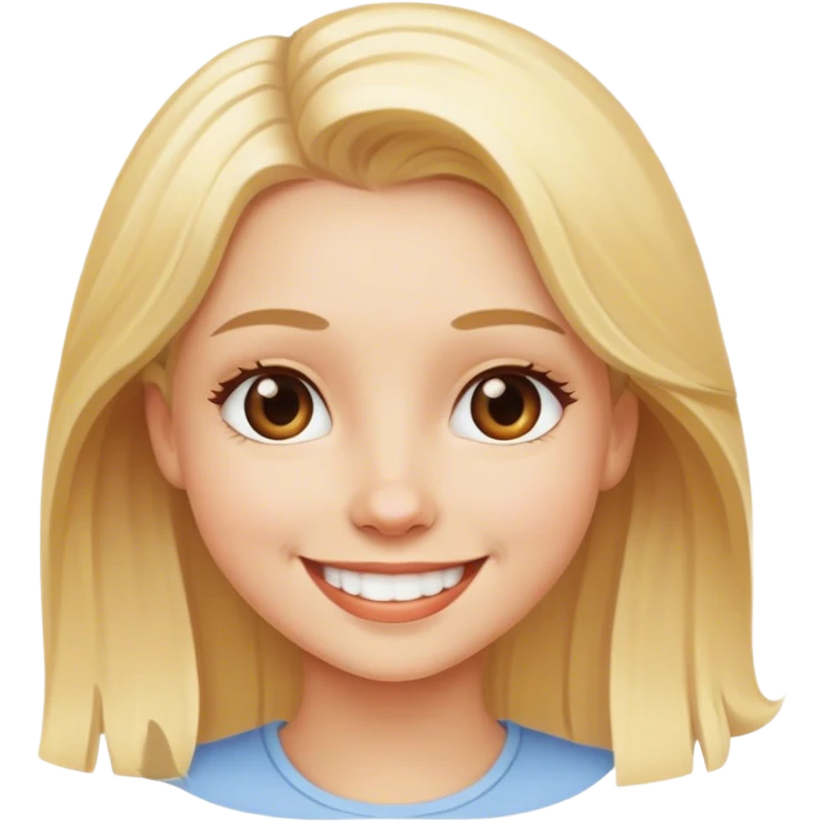 smiling blonde girl portrait emoji