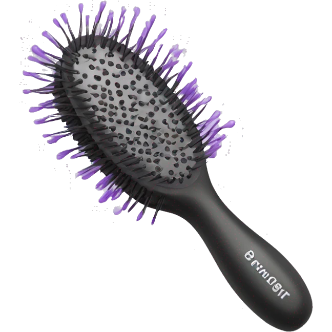 Lilac detangler brush with holes in  emoji