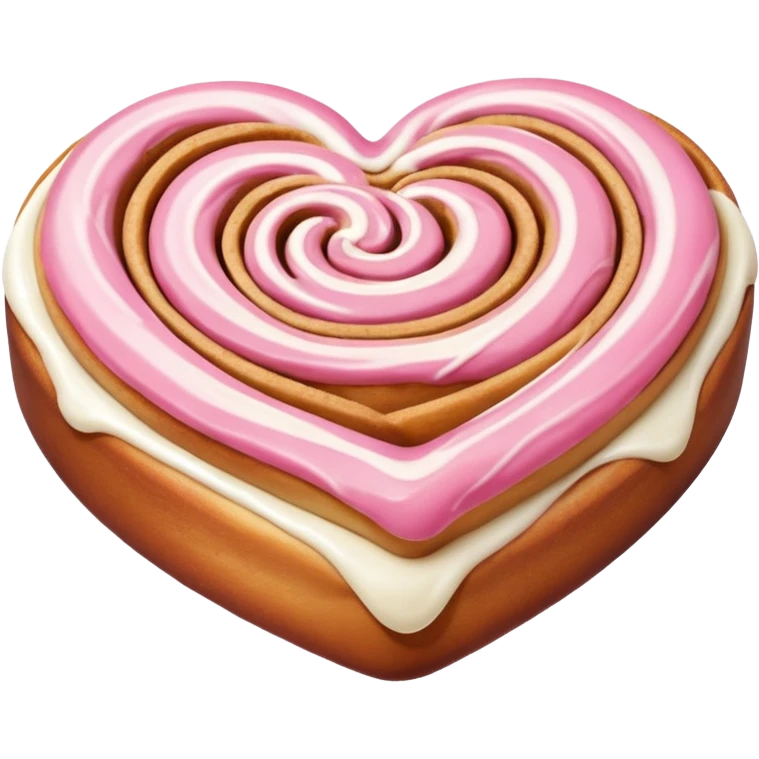 a pink heart shaped cinnamon roll emoji