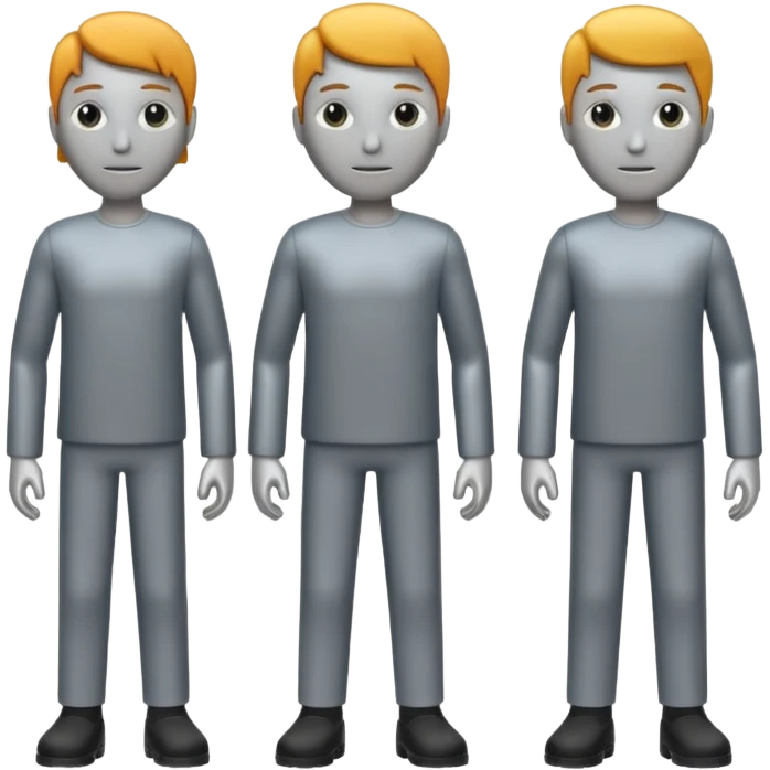회색철로 만든 사람 3명 emoji