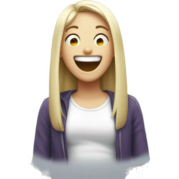 Girl laughing at ghost  emoji