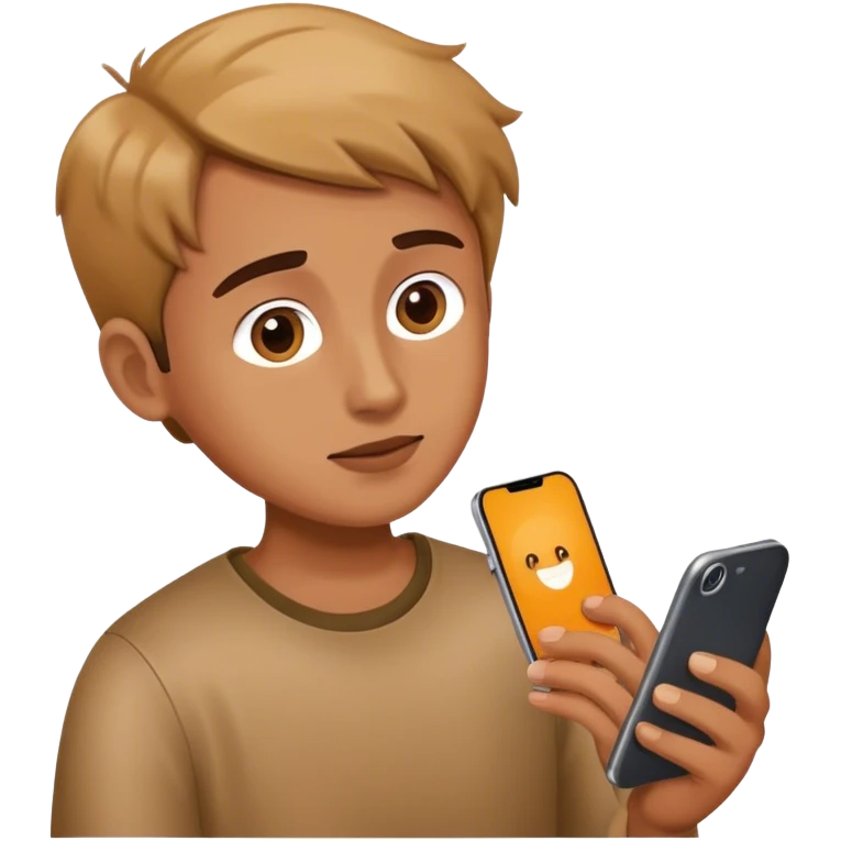 the back of a person looking at a phone to reach out to friends emoji