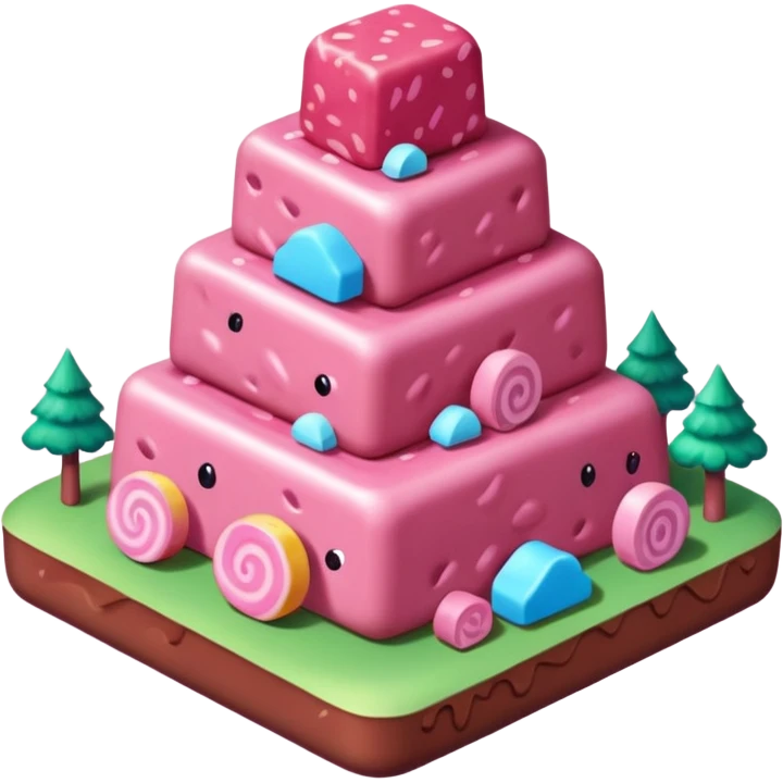 kawaii style SPAM MEAT candy land landscape  emoji