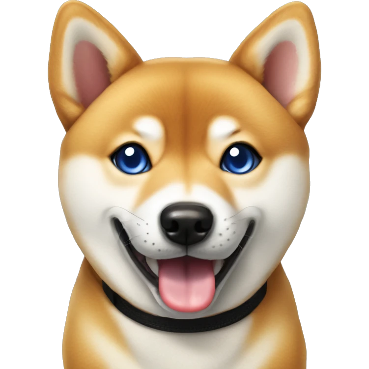 shiba inu blue eyes with tongue out emoji