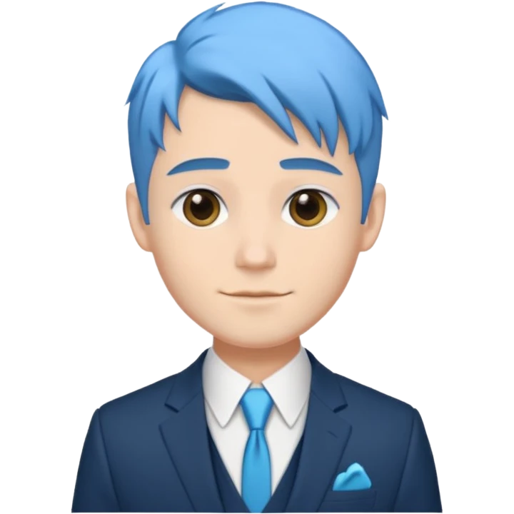 blue hair pastel skinned groom emoji
