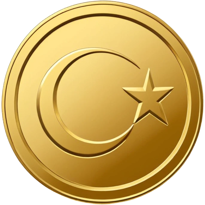Minimal line-art icon of a coin with a small halal Arabic checkmark (حلال) symbol beside it, clean modern style, simple outlines, straight angle, no background, transparent, represents “halal income / halal money emoji
